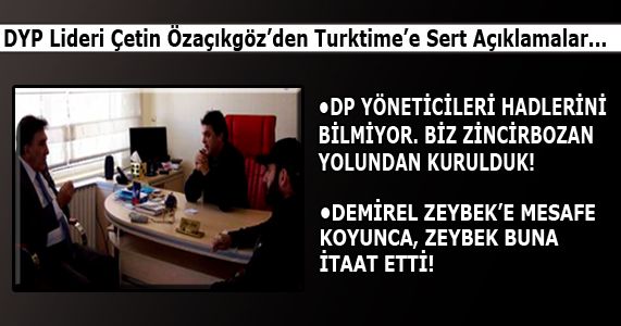 DYP Genel Başkanı Çetin Özaçıköz Turktime’a Konuştu