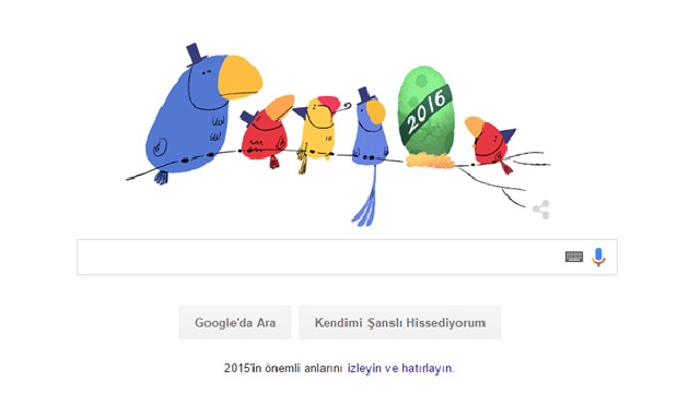  Yılbaşı 2015  Doodle - Yeni Yıl Doodle oldu