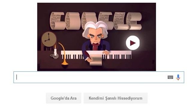 Google, Ludwig van Beethoven a özel Doodle