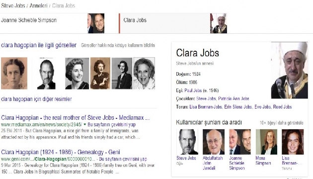 Google  Fethullah Gülen Setve Jobs un annesi  dedi!