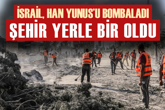 İsrail, Han Yunus ta binaları bombalayarak yerle bir etti