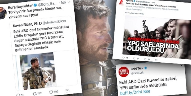 ABD li oyuncuyu, öldürülen YPG li diye paylaştılar