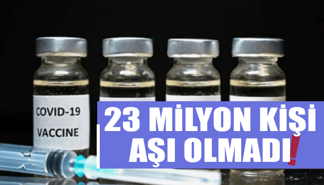 23 milyon kişi korona aşısı olmadı!