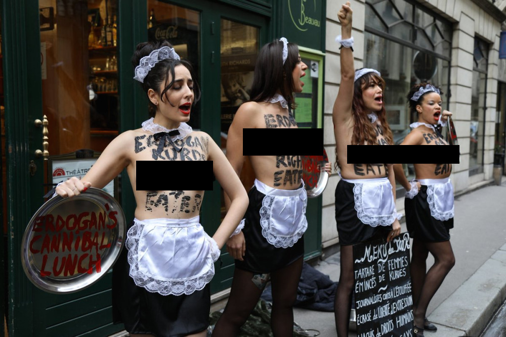 FEMEN den Erdoğan a protesto