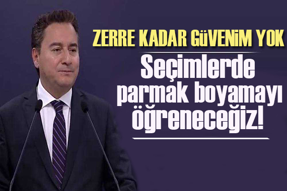 Ali Babacan: Seçimlerde parmak boyamayı önereceğiz