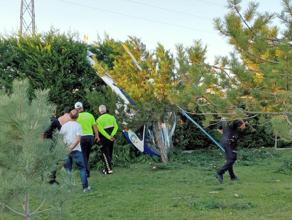 Afyonkarahisar’da özel helikopter düştü