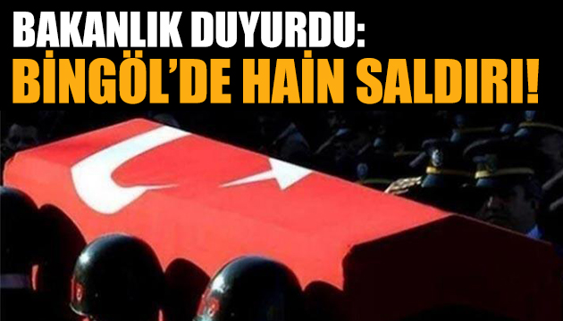 Bakanlık duyurdu: Bingöl de hain saldırı!