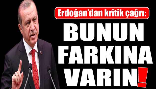 Cumhurbaşkanı Erdoğan dan kritik çağrı