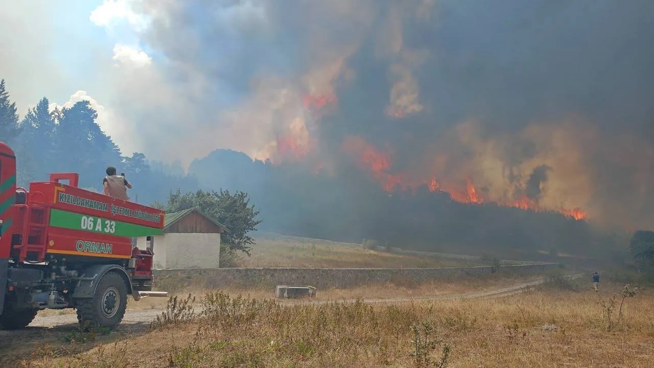 Ankara-Bolu sınırında yangın