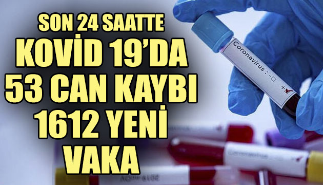 Son 24 saatte Kovid 19 da 53 can kaybı 1612 yeni vaka!