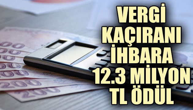 Vergi kaçıranı ihbara 12.3 milyon TL ödül