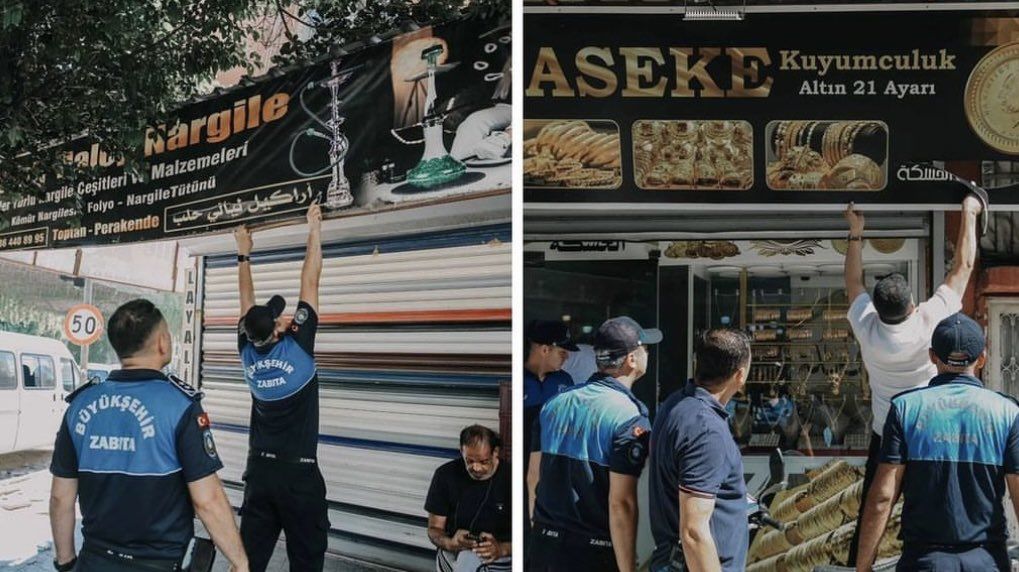 Adana da Arapça tabela, poster ve afişler söküldü