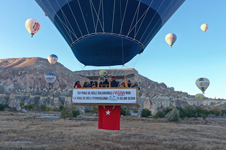 Sıcak hava balonu  TOGG  için uçtu