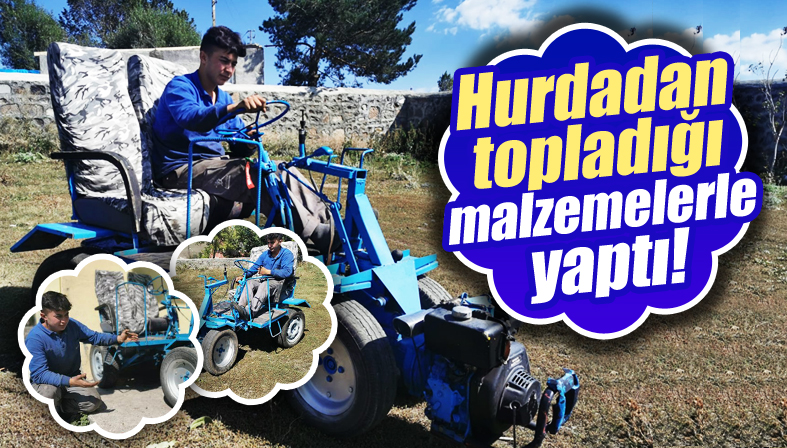 Hurdadan topladığı malzemelerle ATV yaptı