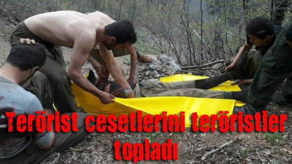 Terörist cesetlerini teröristler topladı