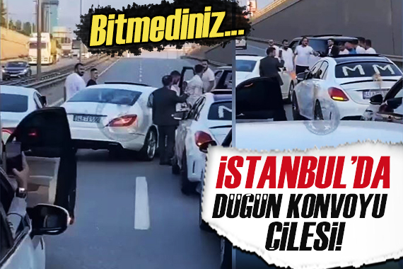 İstanbul da düğün konvoyu çilesi! Trafiği kilitlediler...