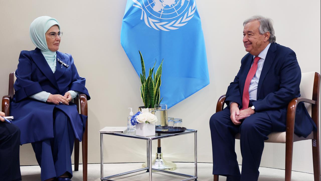 Emine Erdoğan, BM Genel Sekreteri Guterres le görüştü