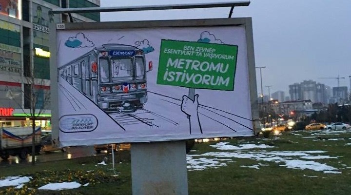 Afişli tepki: Metroma engel olma!