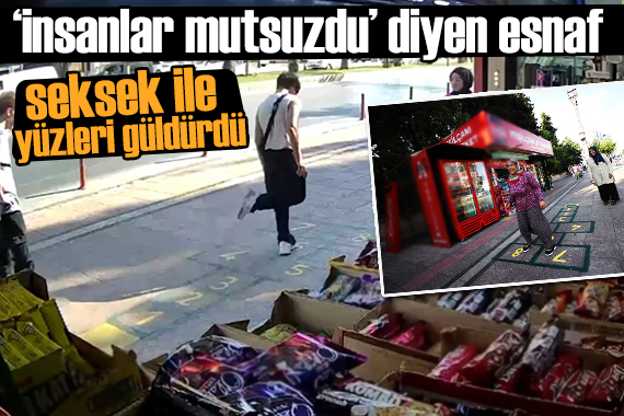 Sokaktan geçen mutsuz insanları  seksek  ile güldürdü