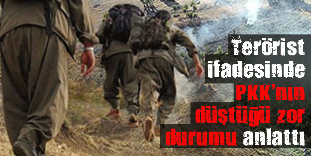 Terörist ifadesinde PKK nın düştüğü zor durumu anlattı