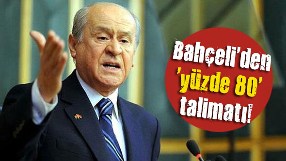 Bahçeli den  yüzde 80  talimatı