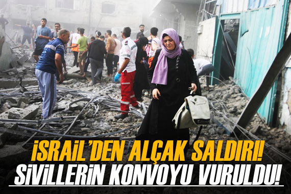 İsrail den alçak saldırı! Sivillerin konvoyu vuruldu