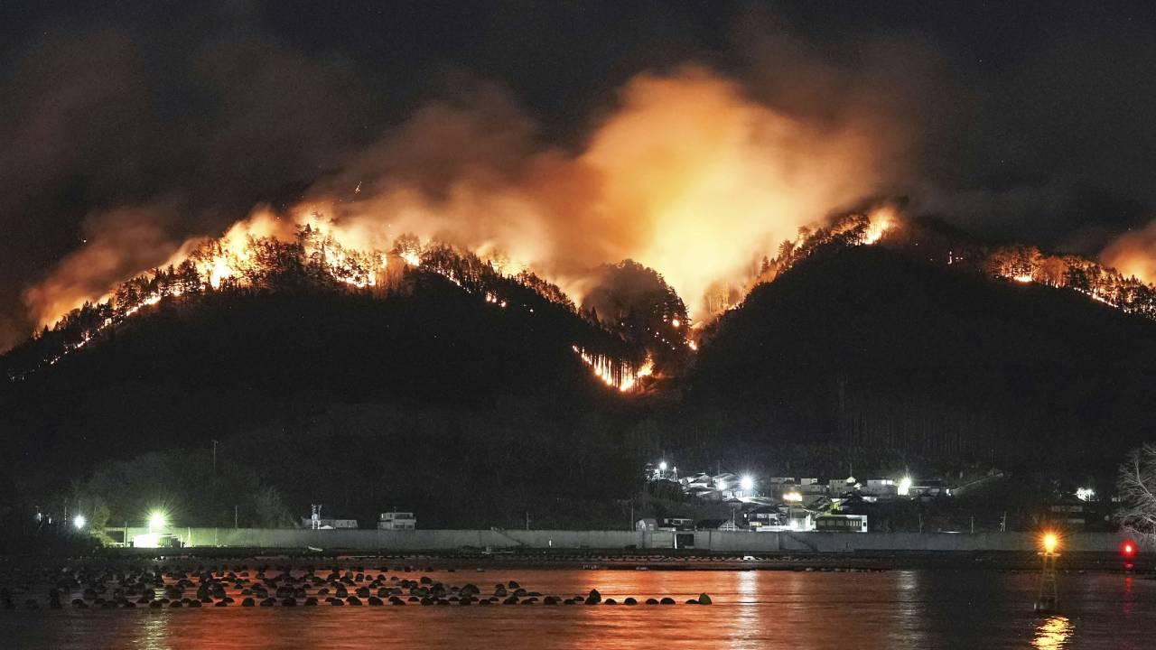 Japonya daki orman yangınında yaklaşık 2 bin 100 hektarlık alan küle döndü