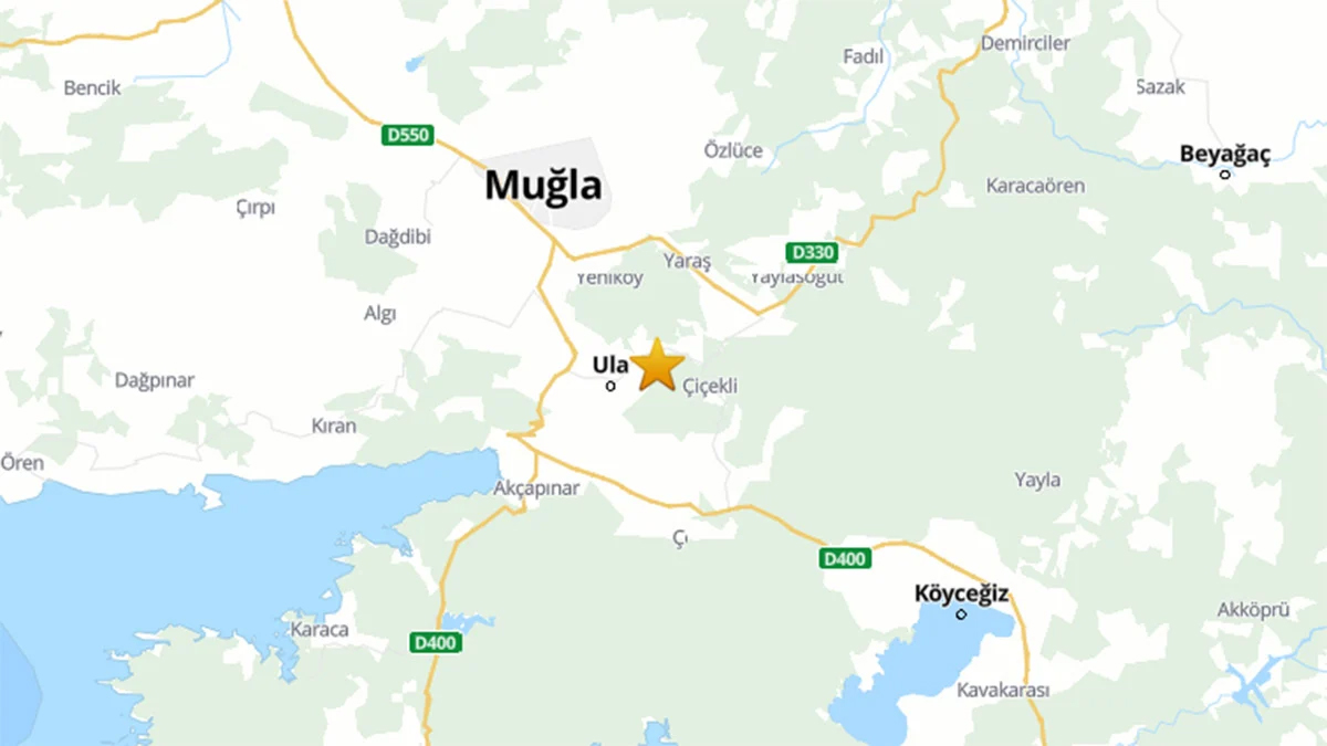 Muğla da korkutan deprem