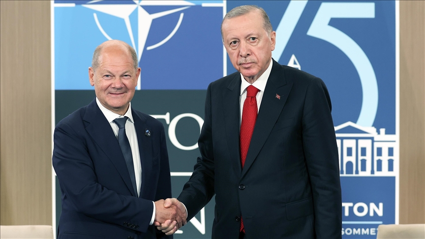 Cumhurbaşkanı Erdoğan, Scholz u kabul etti