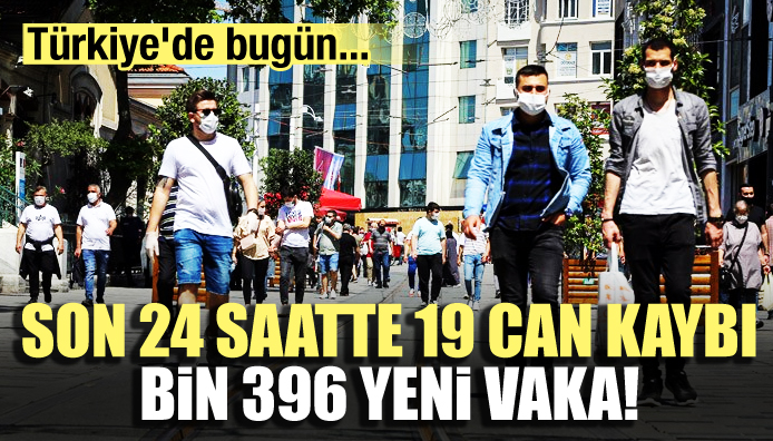 Son 24 saatte 19 can kaybı, bin 396 yeni vaka!