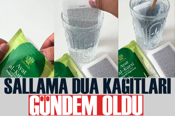 Okunmuş su yapmak için sallama ayet kağıtları!