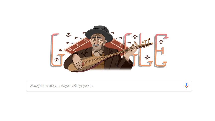 Google Aşık Veysel e özel doodle yaptı